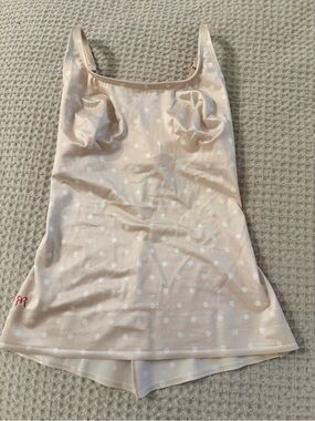 Ruby Ribbon Light Support Cami Pink White Polka Dot Style 444 Size 32 EUC
